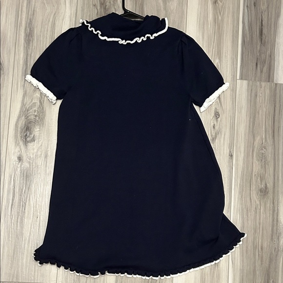 Flourish in Frills-Navy Blue Ruffle Collar Mini Dress - Picture 3 of 4